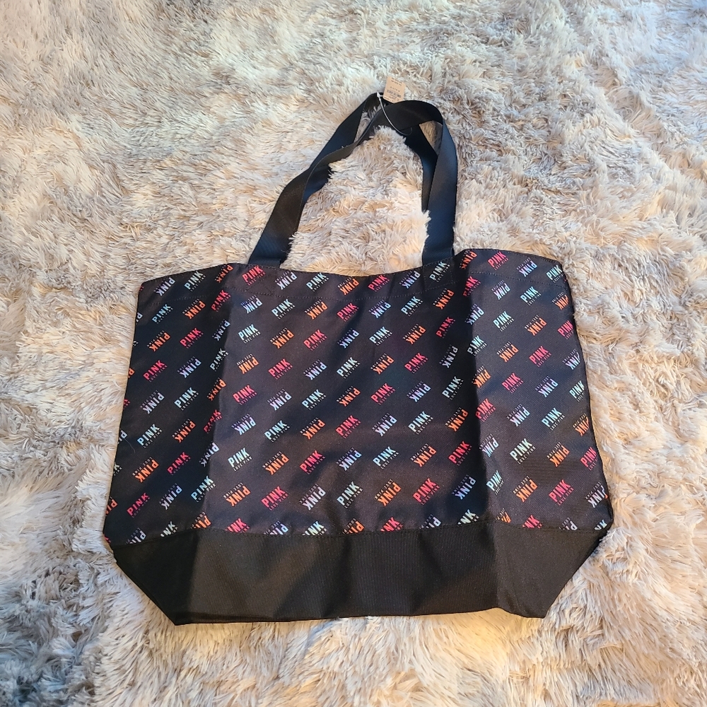 Pink bag colorful logo NWT